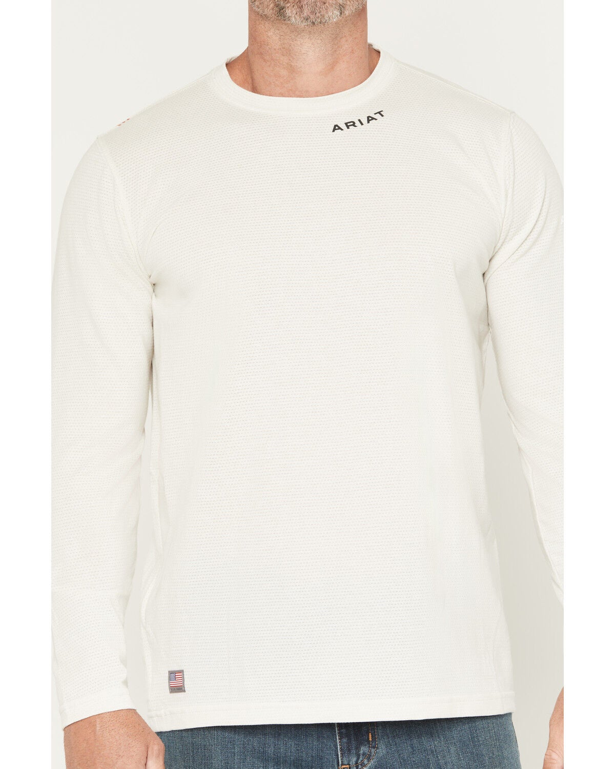 Image #3 - Ariat Men's FR Baselayer Long Sleeve T-Shirt, Beige, hi-res