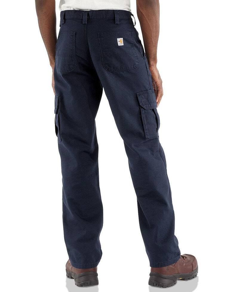 Carhartt Flame Resistant Canvas Cargo Pants - Big & Tall, Navy, hi-res