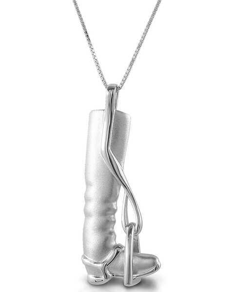 Kelly Herd Women's Large Tall Boot Stirrup Necklace , Silver, hi-res