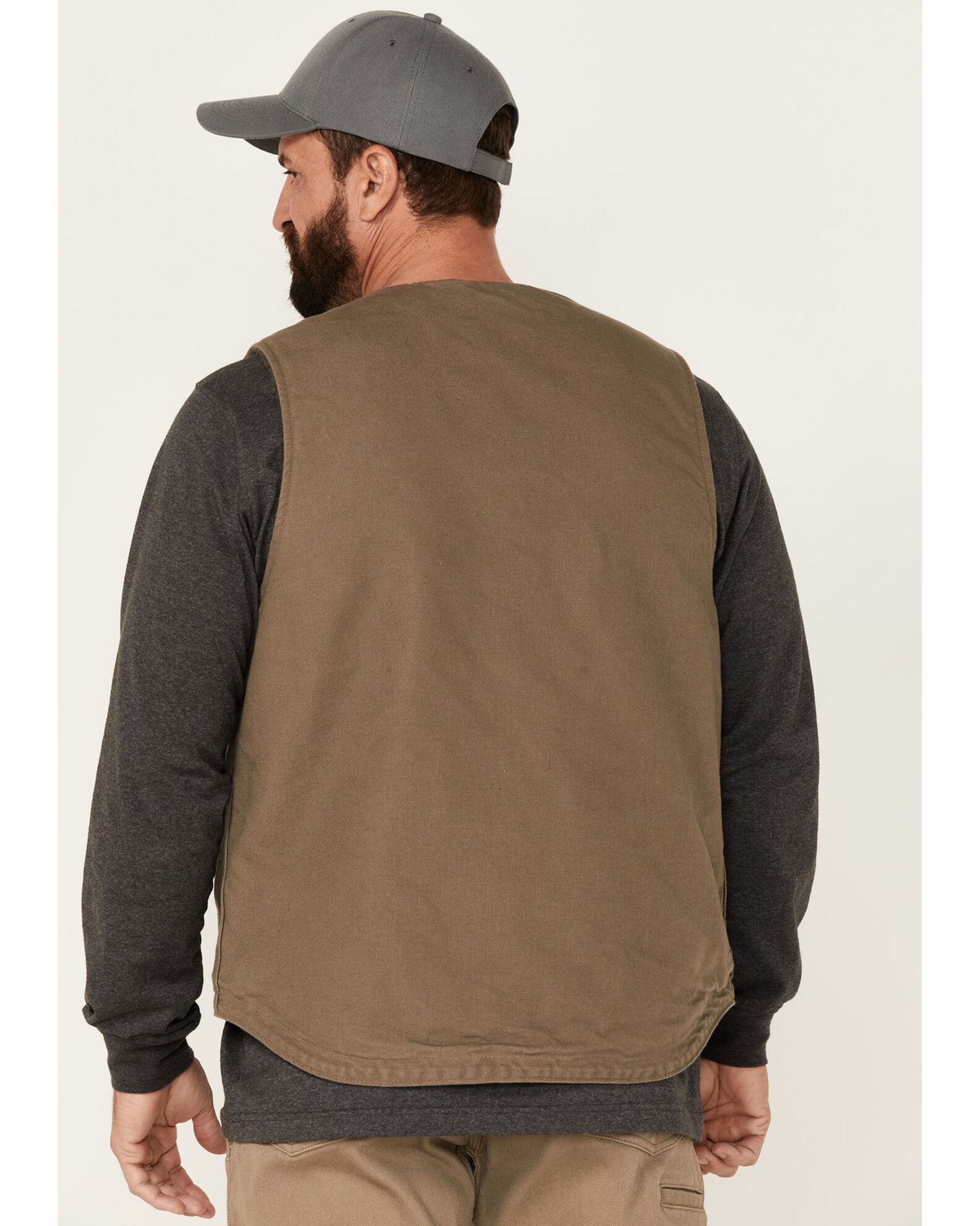 Carhartt Men s Dark Brown Washed Duck Sherpa Lined Vest Sheplers