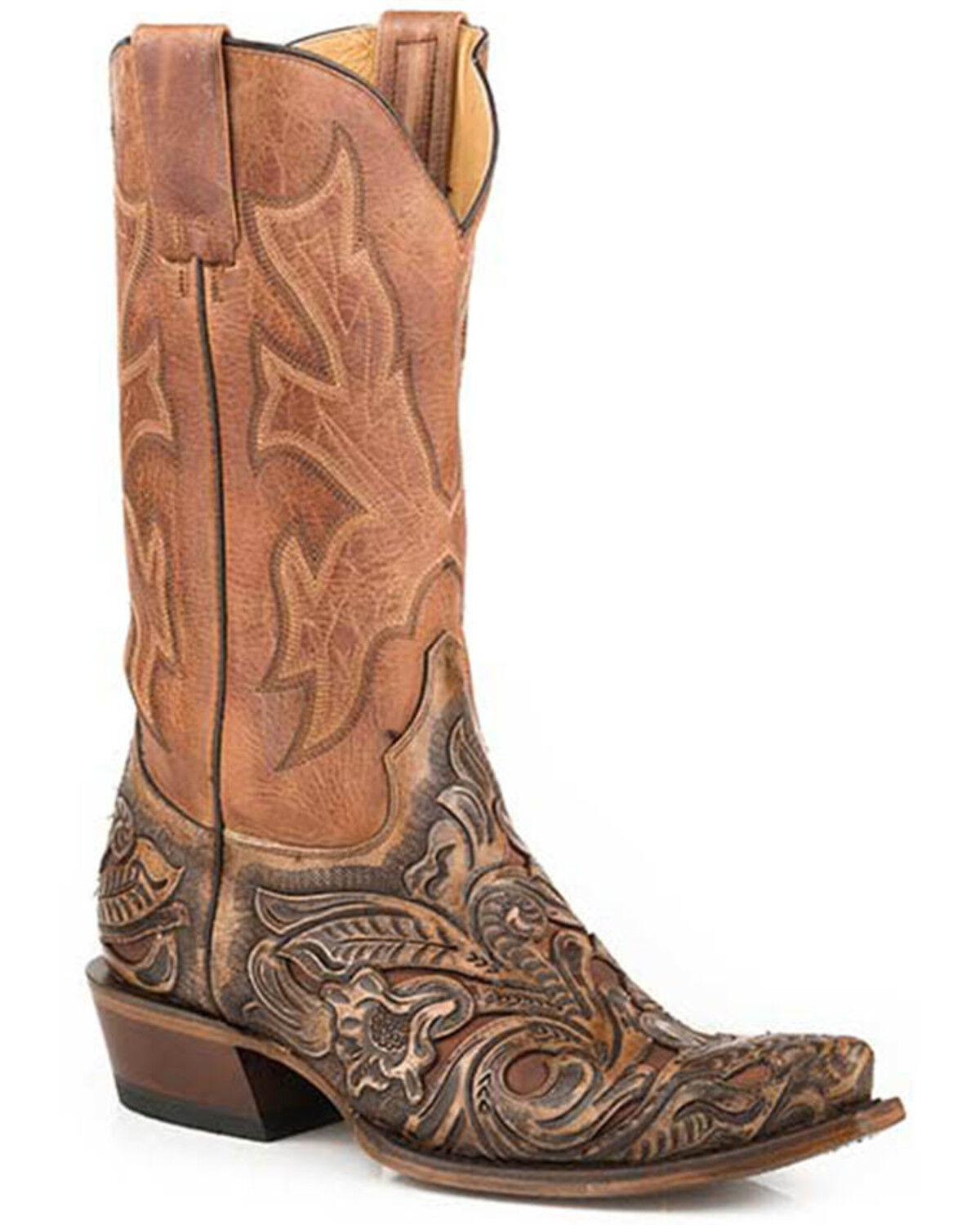 Image #1 - Stetson Men's Wicks Western Boots - Snip Toe, Brown, hi-res