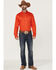 Image #2 - RANK 45® Men's Basic Twill Long Sleeve Button-Down Western Shirt, Red, hi-res