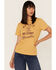 Wrangler Women's No Guts No Story Logo Graphic Tee, Mustard, hi-res