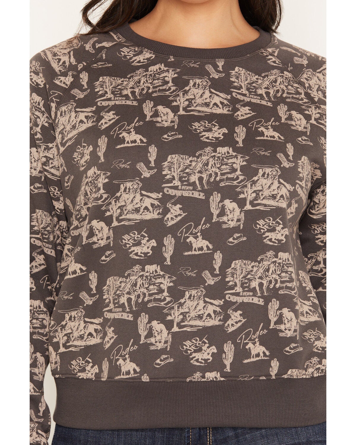 Image #3 - Ariat Women's Graphic Essential Crew Neck Long Sleeve Top, Grey, hi-res
