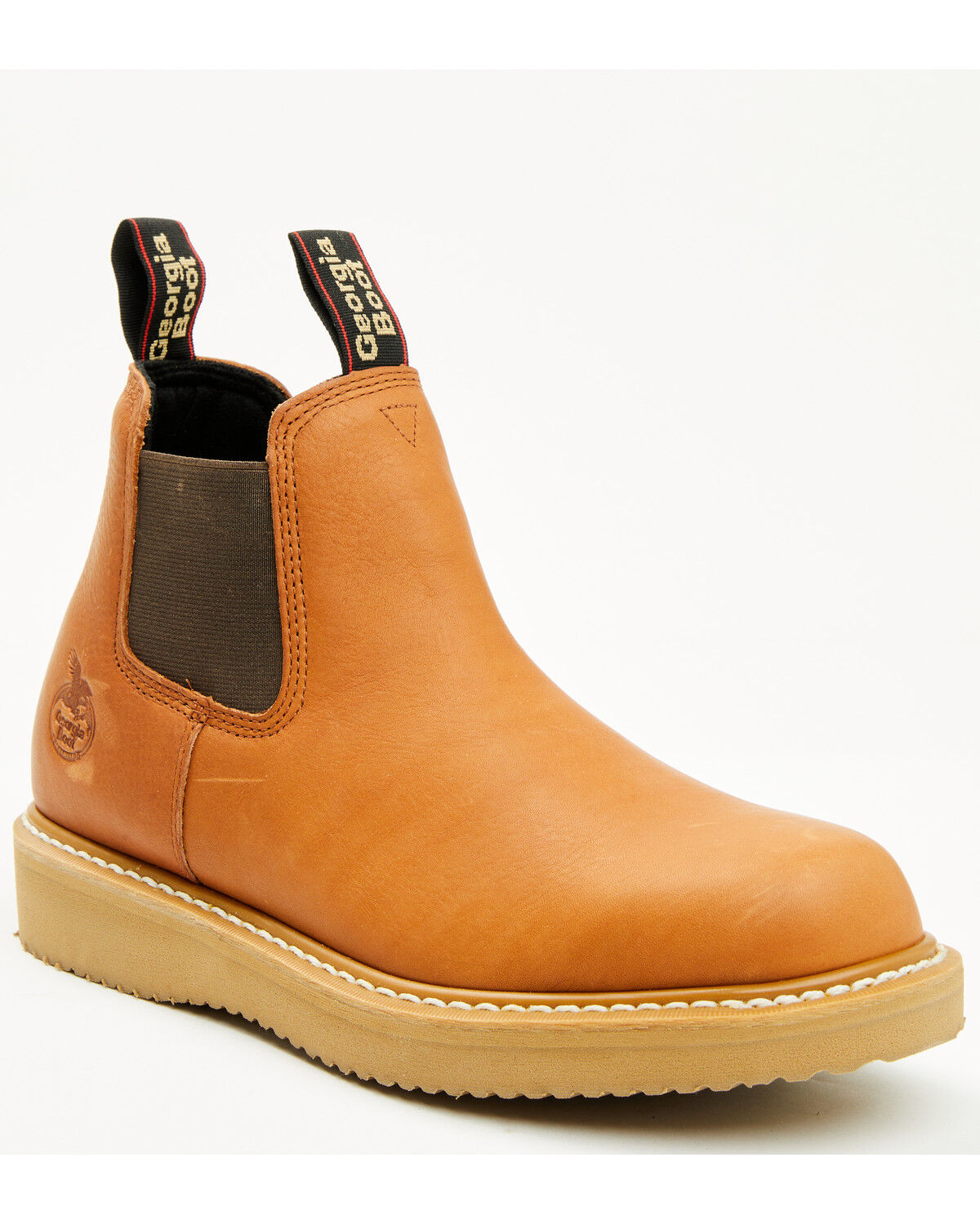 Image #1 - Georgia Boot Men's Original Wedge Chelsea Work Boots - Soft Toe, Tan, hi-res