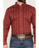 Image #3 - Cody James Men's Ol Hickory Floral Stripe Print Long Sleeve Button-Down Stretch Western Shirt - Tall, Red, hi-res