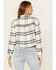 Image #4 - Cleo + Wolf Women's Cropped Plaid Print Flannel Shirt , Cream, hi-res