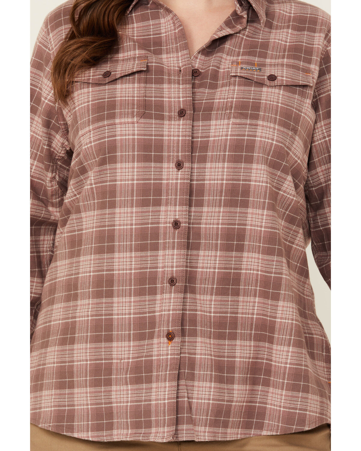 Image #3 - Ariat Women's Rebar Durastretch Plaid Print Long Sleeve Stretch Button-Down Flannel Work Shirt - Plus, Multi, hi-res