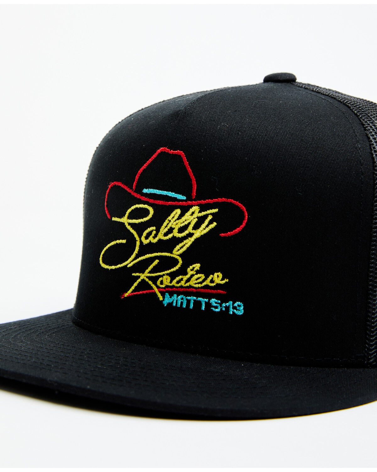 Image #2 - Salty Rodeo Men's Honky Tonk Trucker Cap, Black, hi-res