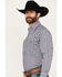 Image #2 - Ely Walker Men's Plaid Print Long Sleeve Pearl Snap Western Shirt - Tall, Navy, hi-res