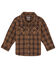 Image #1 - Wrangler Infant Boys' Plaid Print Long Sleeve Snap Western Shirt, Brown, hi-res