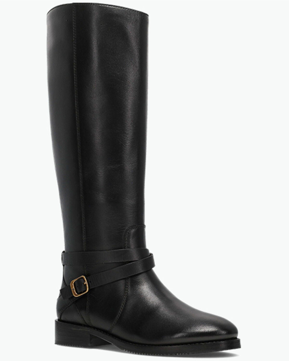 Image #1 - Frye Women's Melissa Belted Riding Fashion Boots - Round Toe, Black, hi-res