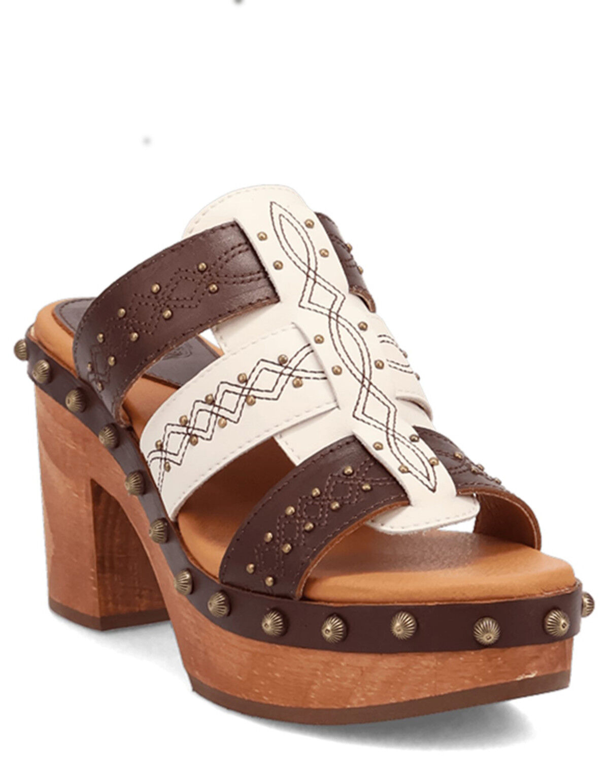 Image #1 - Dingo Women's Chateau Wooden Sandals, Brown, hi-res