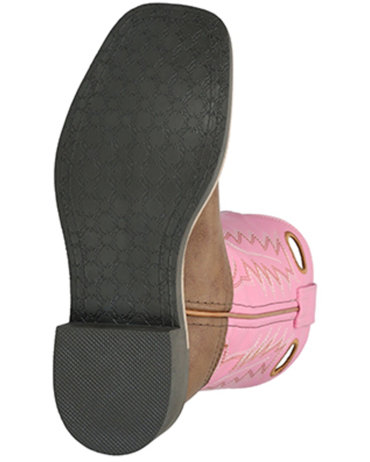 Image #7 - Smoky Mountain Little Girls' El Paso Western Boots - Broad Square Toe, Brown/pink, hi-res