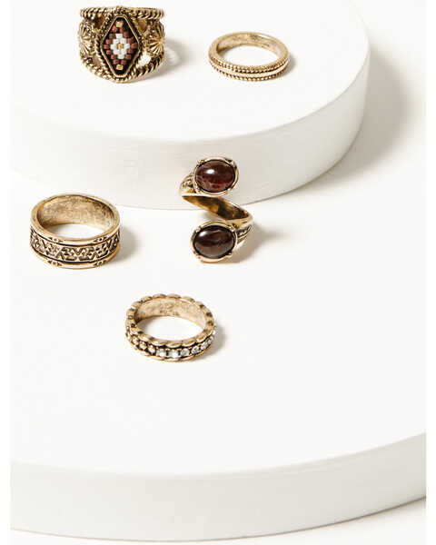 Image #1 - Shyanne Women's Summer Moon Antique Gemstone Ring Set , Gold, hi-res