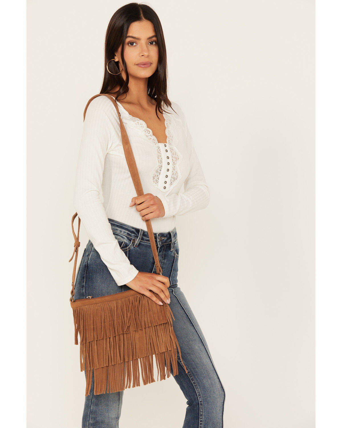 Image #2 - Idyllwind Women's Darlington Court Suede Crossbody Bag, Lt Brown, hi-res