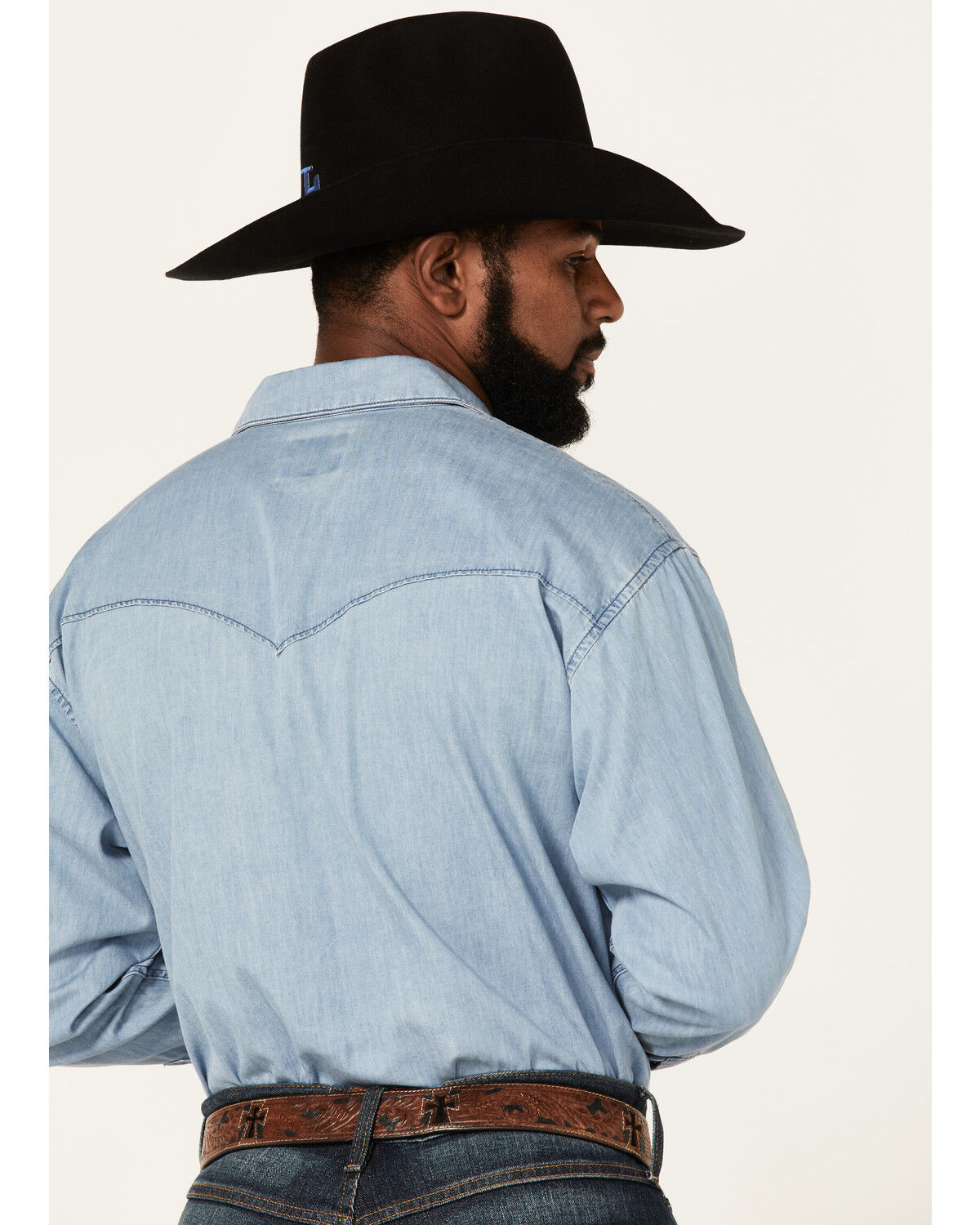 Image #4 - Resistol Men's Rawlins Denim Long Sleeve Snap Western Shirt, , hi-res