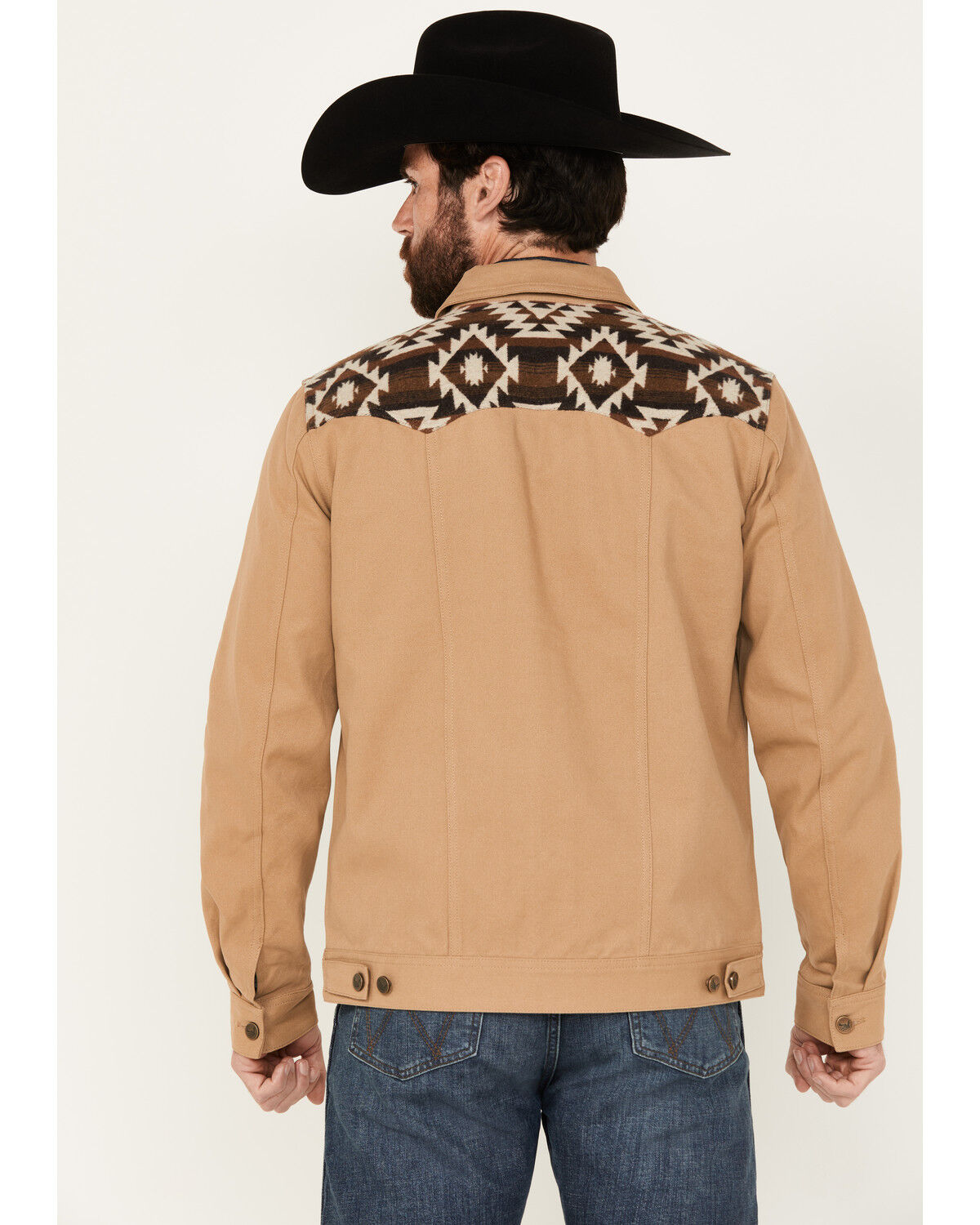 Image #4 - Cody James Men's Southwestern Print Canvas Button-Down Jacket, , hi-res