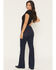 Image #1 - 7 For All Mankind Women's Dark Wash High Rise Slim Illusion Dojo Flare Stretch Denim Jeans, Dark Wash, hi-res