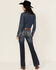 Ariat Women's R.E.A.L. Mid Rise Stretch Entwined Boot Cut Jeans, Indigo, hi-res