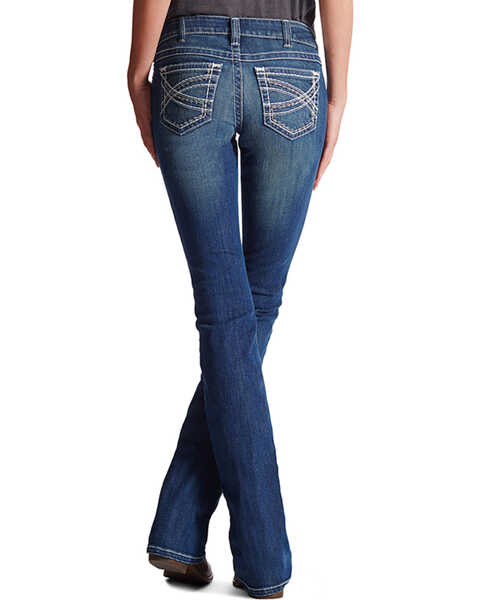 Ariat Women's R.E.A.L. Mid Rise Stretch Entwined Boot Cut Jeans, Indigo, hi-res