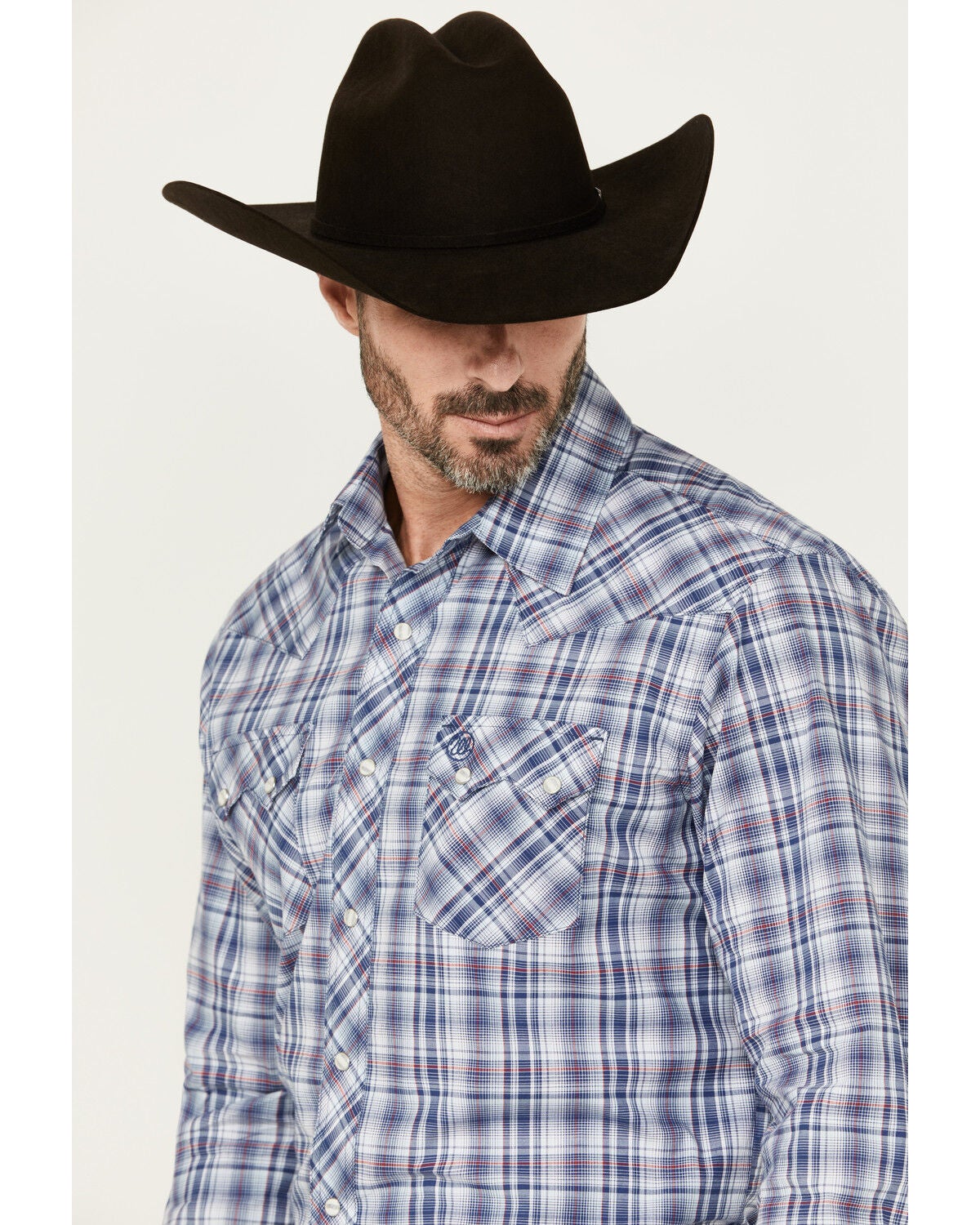 Image #2 - Wrangler Retro Men's Plaid Print Long Sleeve Snap Western Shirt, , hi-res