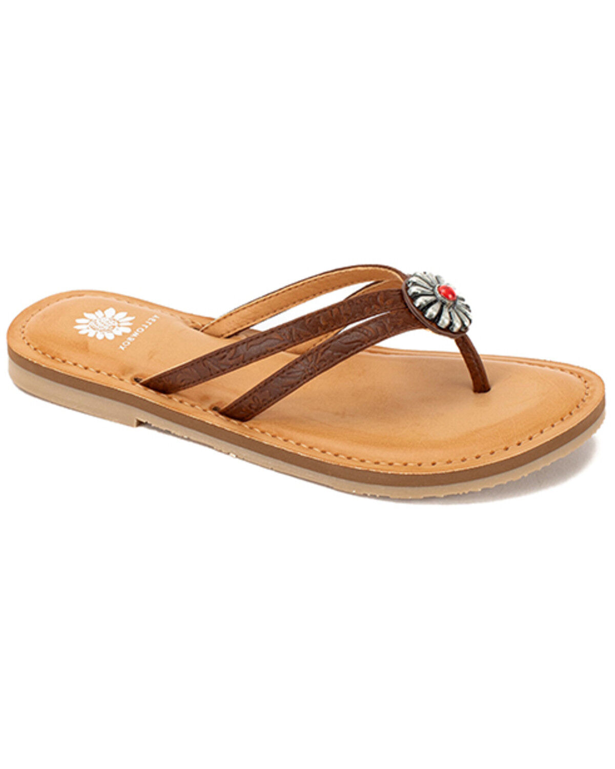 Image #1 - Yellow Box Women's Diggins Flip-Flops, Tan, hi-res