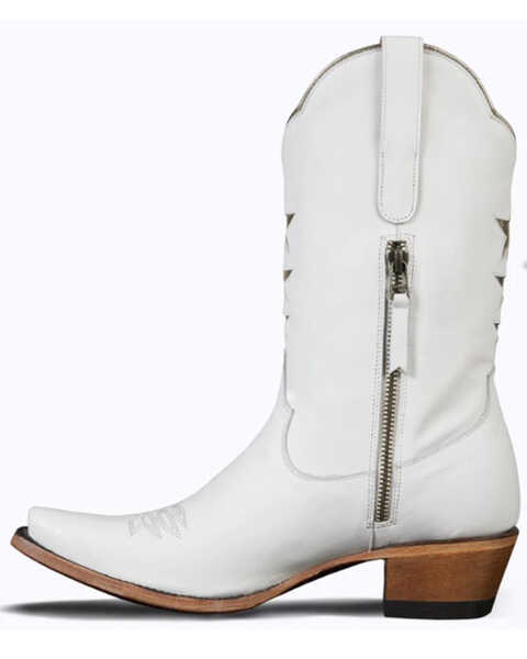 Image #3 - Lane Women's Fringe Star Western Boots - Snip Toe, White, hi-res