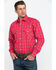 Image #1 - Resistol Men's Connemara Med Plaid Long Sleeve Western Shirt , Pink, hi-res