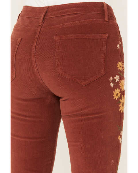 Image #4 - Driftwood Women's Rose High Rise Falling Sunflower Flare Jeans, Rust Copper, hi-res