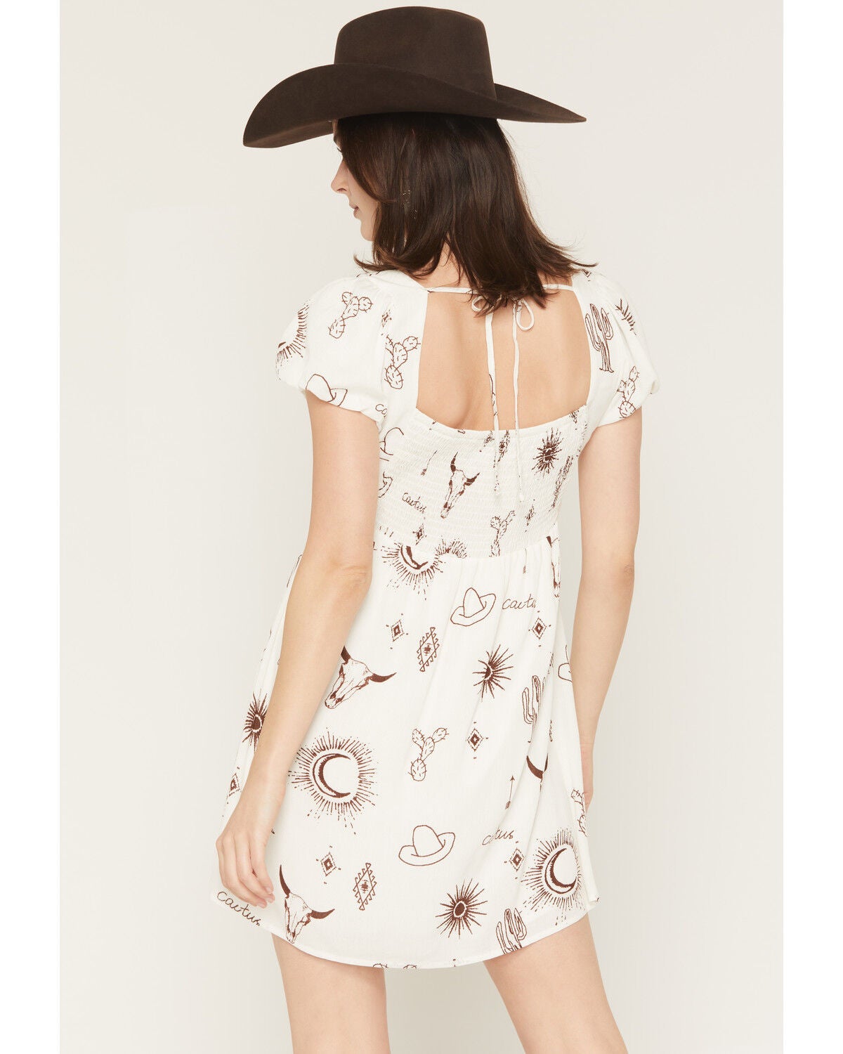 Image #4 - Wild Moss Women's Western Print Mini Dress, Ivory, hi-res
