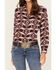 Image #3 - Ariat Women's Billie Jean Southwestern Jacquard Print Long Sleeve Button-Down Shirt, Purple, hi-res