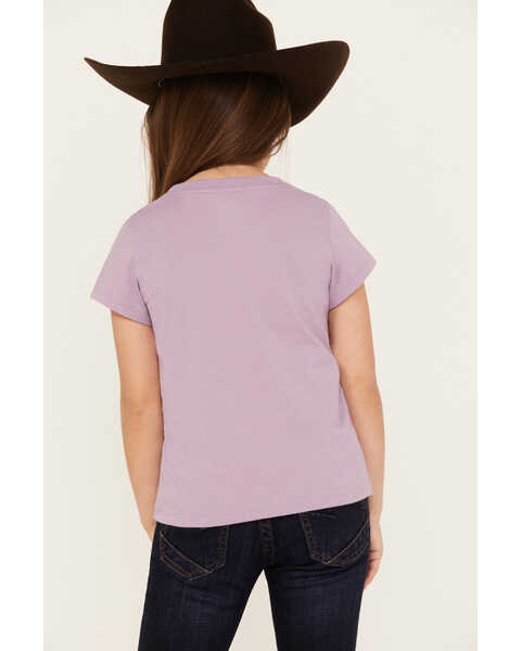 Image #4 - Shyanne Girls' Howdy Short Sleeve Graphic Tee, Purple, hi-res