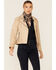 Cripple Creek Women's Studded Lamb Nappa Zip-Front Leather Jacket , Tan, hi-res
