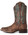 Ariat Women's Leopard Primetime Western Boots - Wide Square Toe, Brown, hi-res
