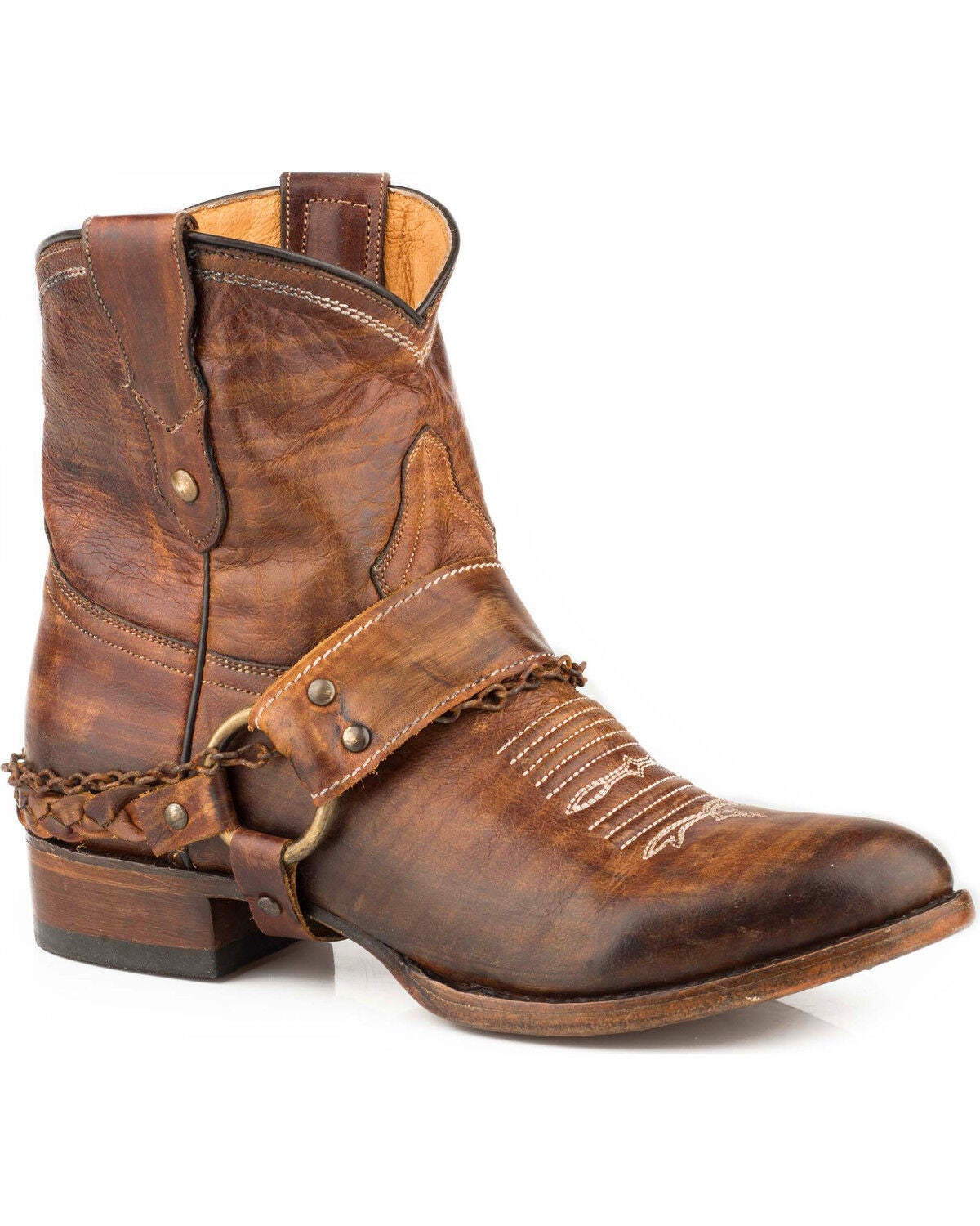 Image #1 - Roper Women's Brown Selah Booties - Round Toe, Brown, hi-res