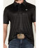 Panhandle Men's Geo Print Short Sleeve Performance Button-Down Polo, Black, hi-res