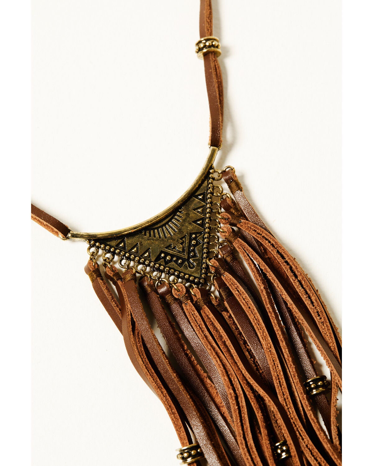 Image #2 - Shyanne Women's Mystic Valley Leather Fringe Necklace, Gold, hi-res