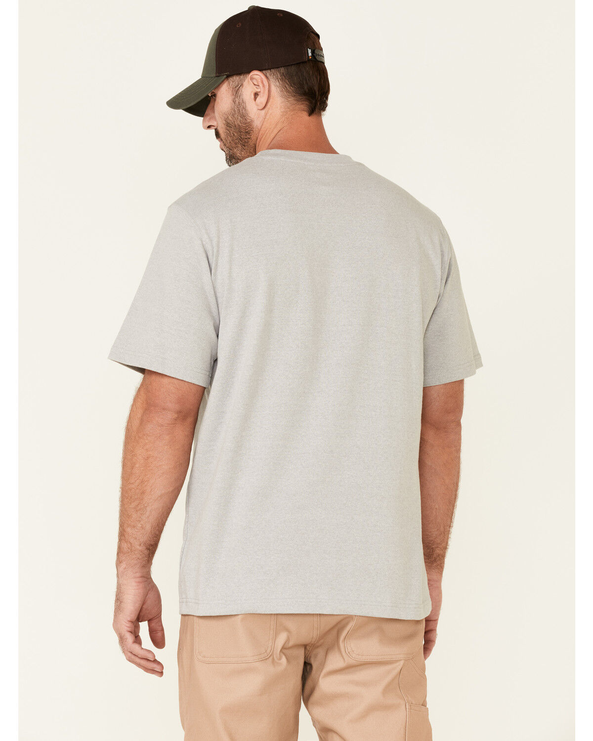 Image #4 - Hawx Men's Solid Light Gray Forge Short Sleeve Work Pocket T-Shirt, Light Grey, hi-res