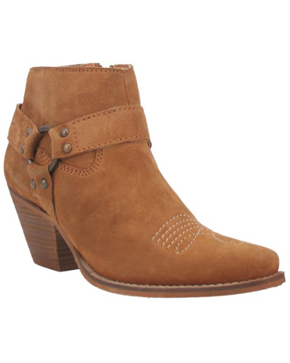 Image #1 - Dingo Women's Buckskin Western Fashion Booties - Snip Toe, Brown, hi-res