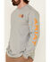 Ariat Men's FR Logo Crew Neck Long Sleeve Shirt, Grey, hi-res