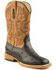 Image #1 - Roper Men's Faux Leather Ostrich Print Western Boots - Broad Square Toe, Black, hi-res
