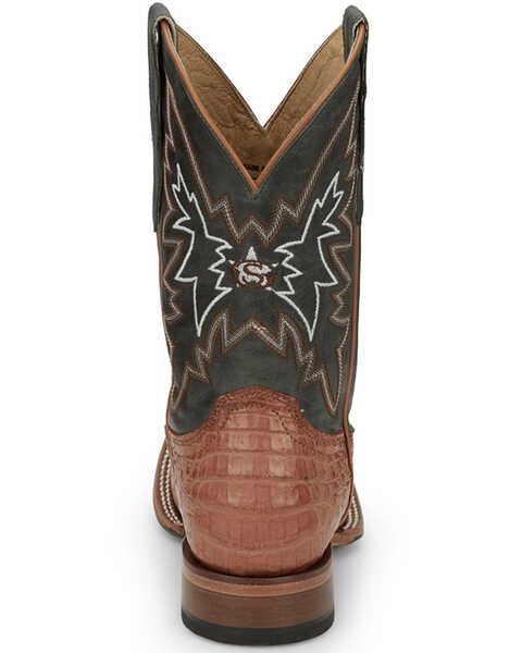 Image #5 - Justin Men's Haggard Exotic Caiman Western Boots - Broad Square Toe, Tan, hi-res
