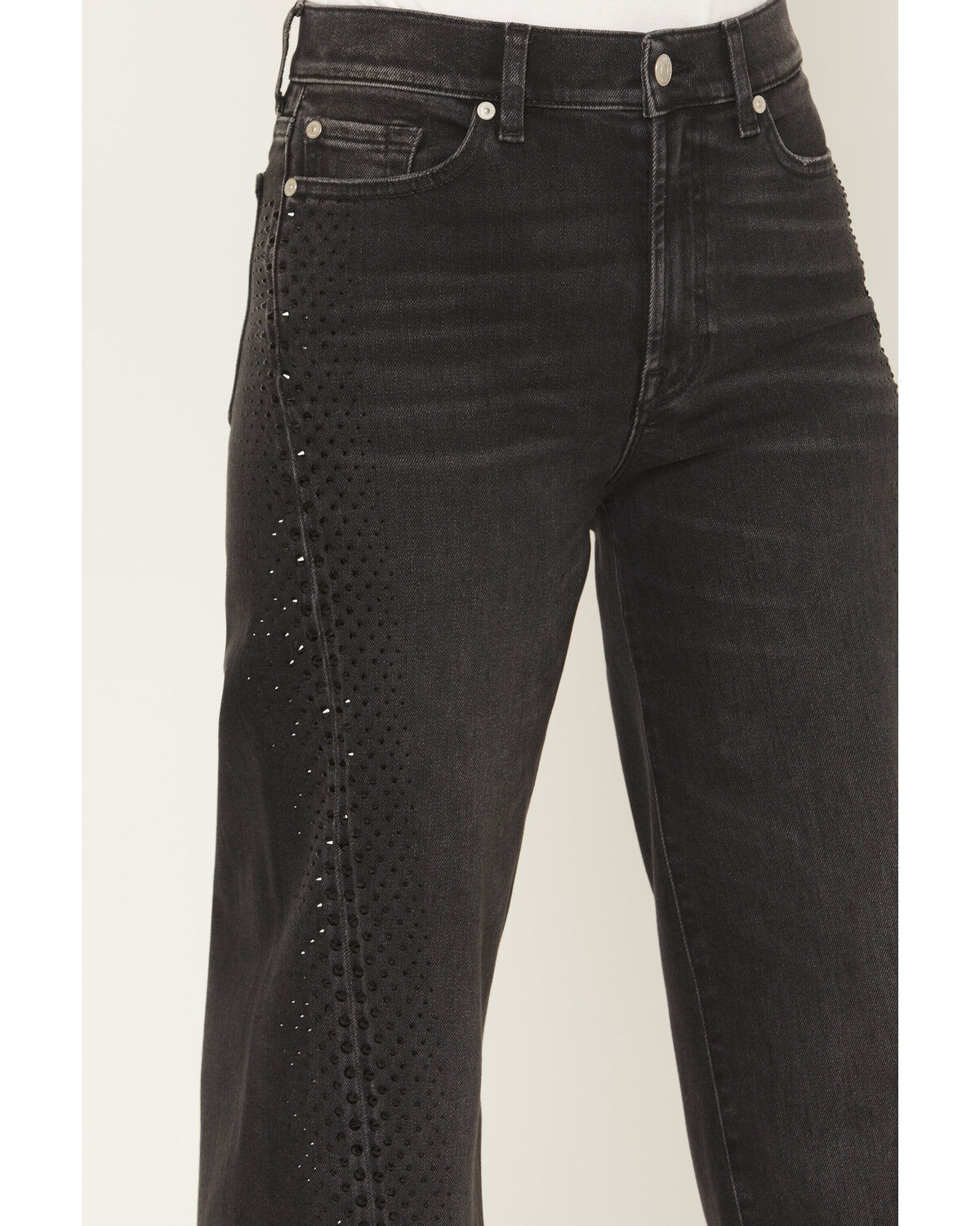 Image #2 - 7 For All Mankind Women's Bottomline Lotta Twisted Seam High Rise Stretch Trouser Jeans, Black, hi-res