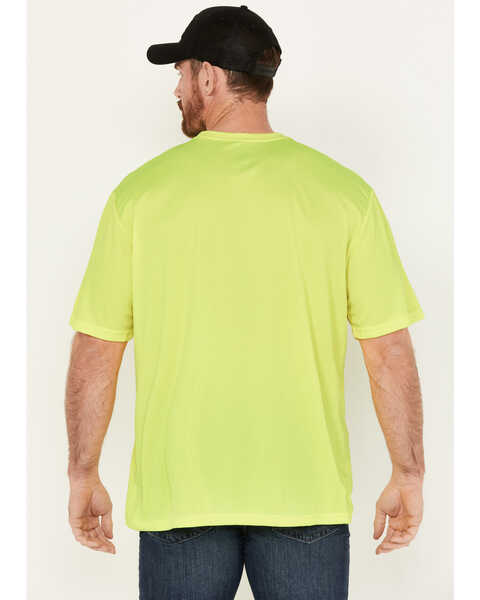 Image #4 - Hawx Men's High-Visibility Short Sleeve Work Shirt, Yellow, hi-res