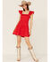 Show Me Your Mumu Women's Open-Back Bow Tie Tiered Mini Dress, Red, hi-res