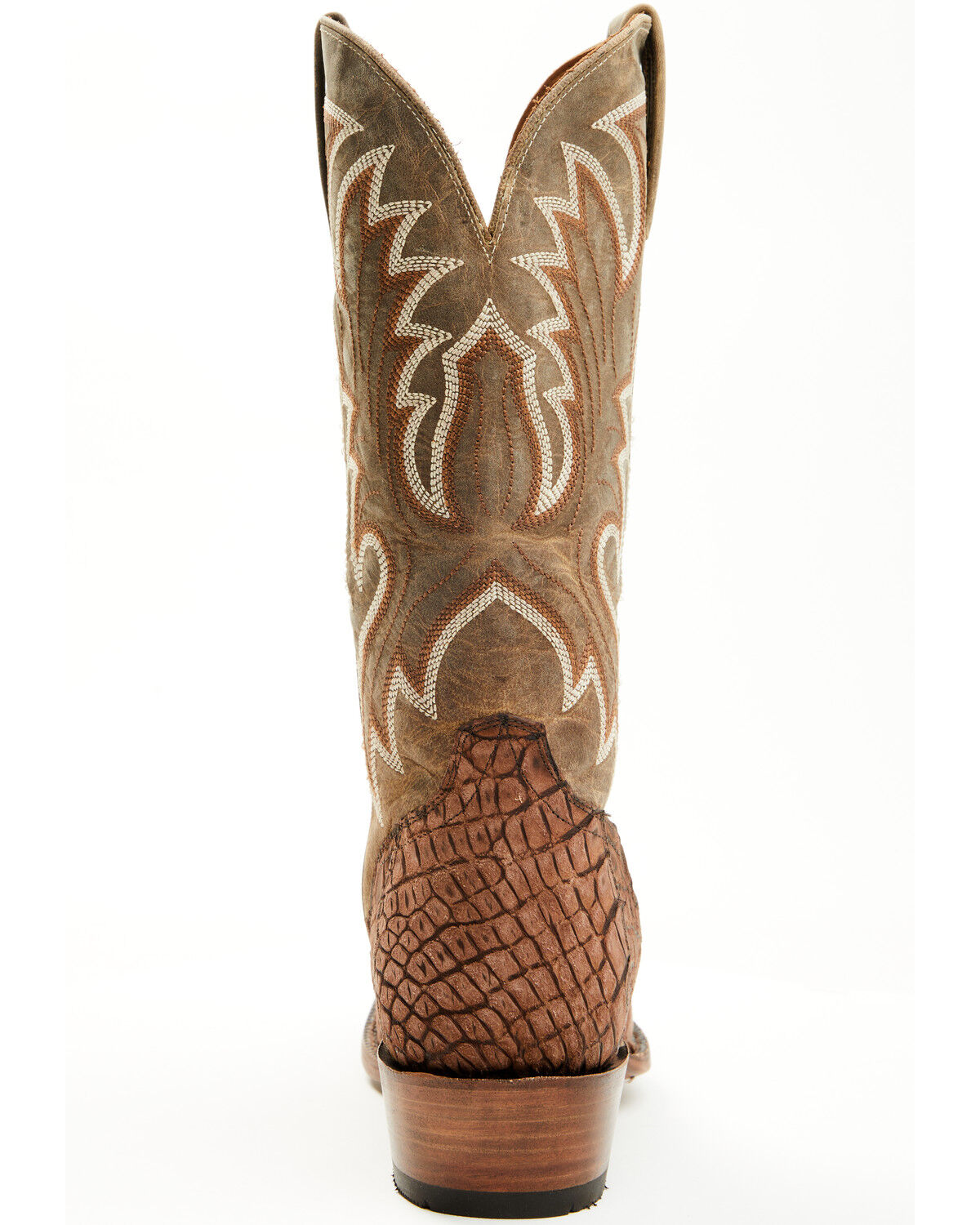 Image #5 - El Dorado Men's Exotic Alligator Western Boots - Square Toe, Brown, hi-res