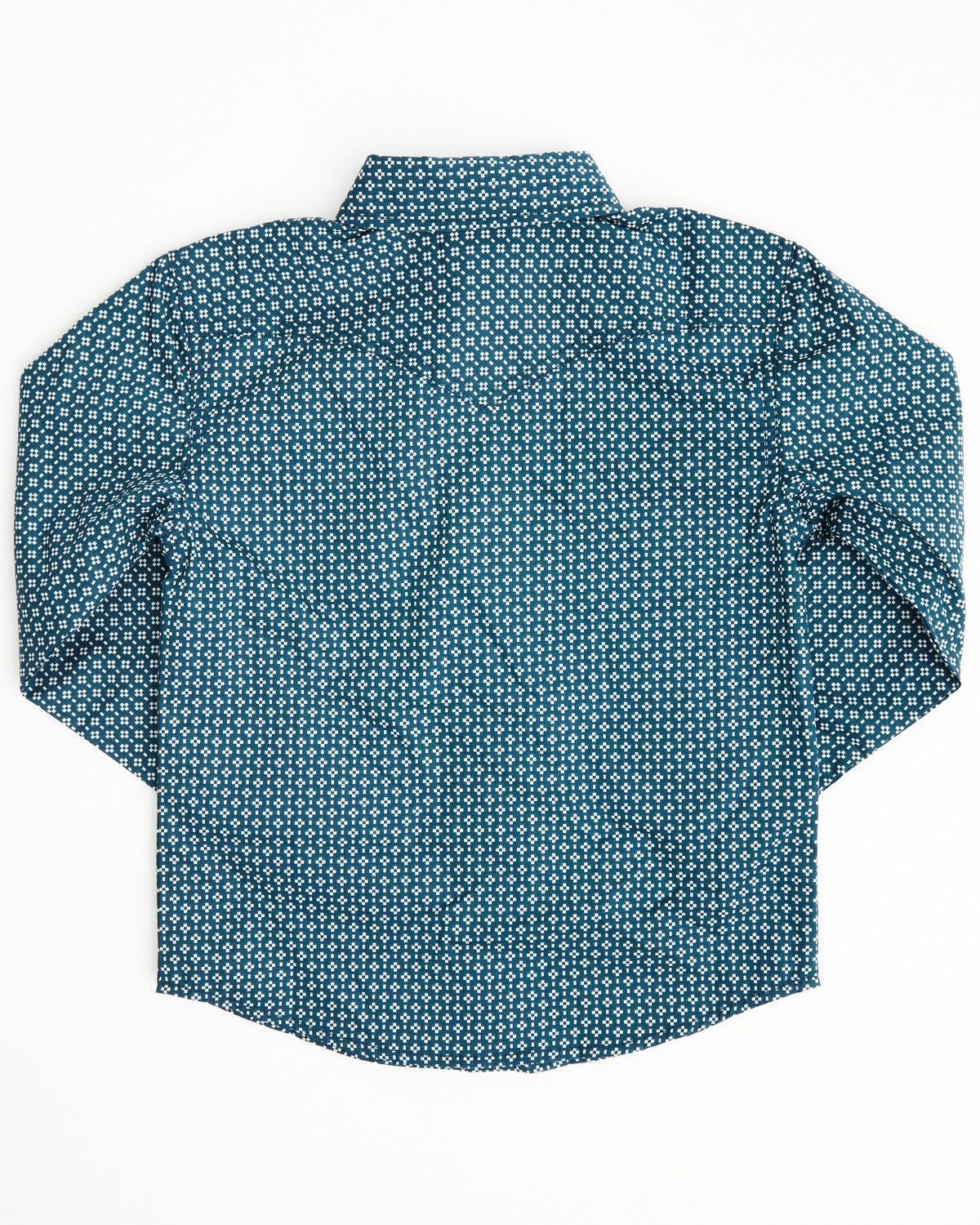 Image #3 - Cody James Toddler Boys' Bourbon Geo Print Long Sleeve Pearl Snap Western Shirt, Navy, hi-res