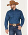 Image #1 - Ariat Men's Benji Floral Print Button Down Western Shirt, Blue, hi-res