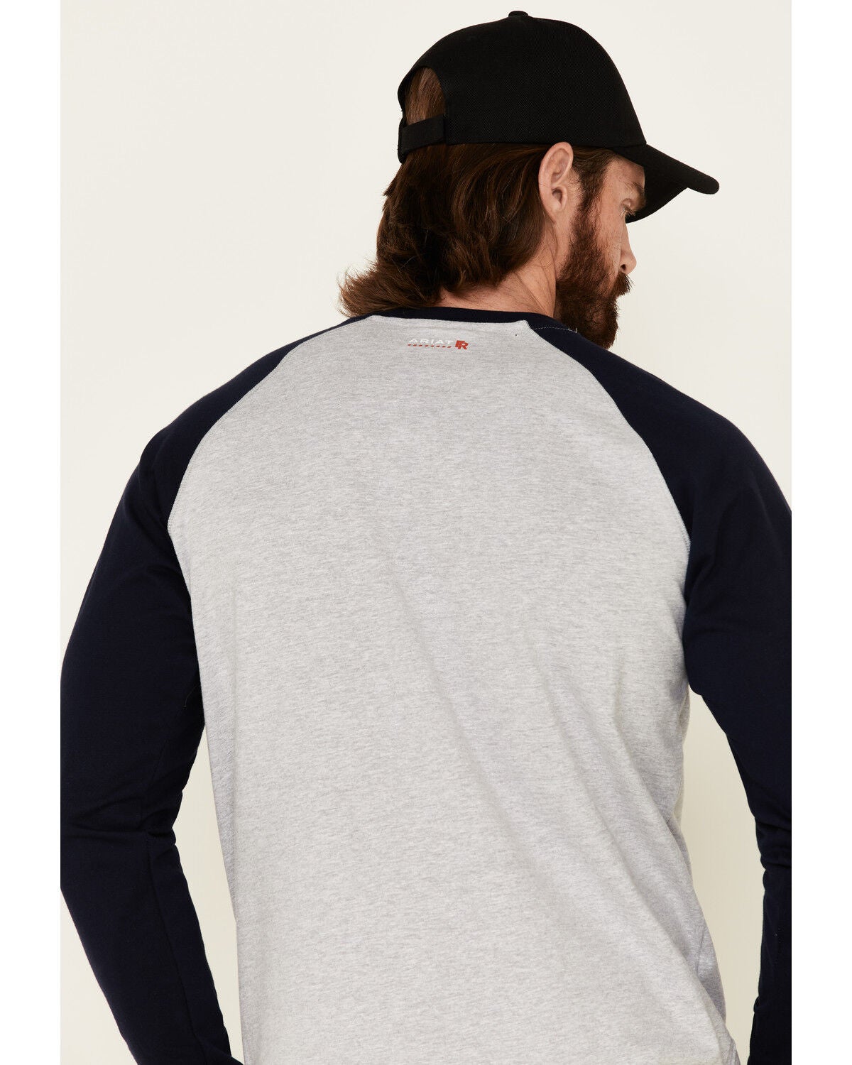 Ariat Men's Navy FR Baseball Logo Crew 